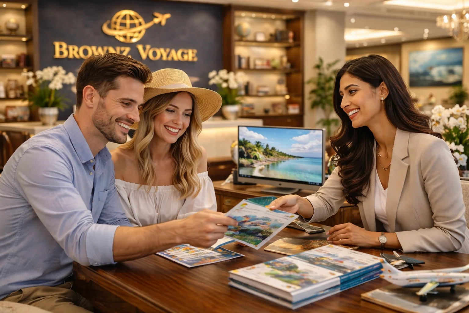 Brownz Voyage travel consultation with client